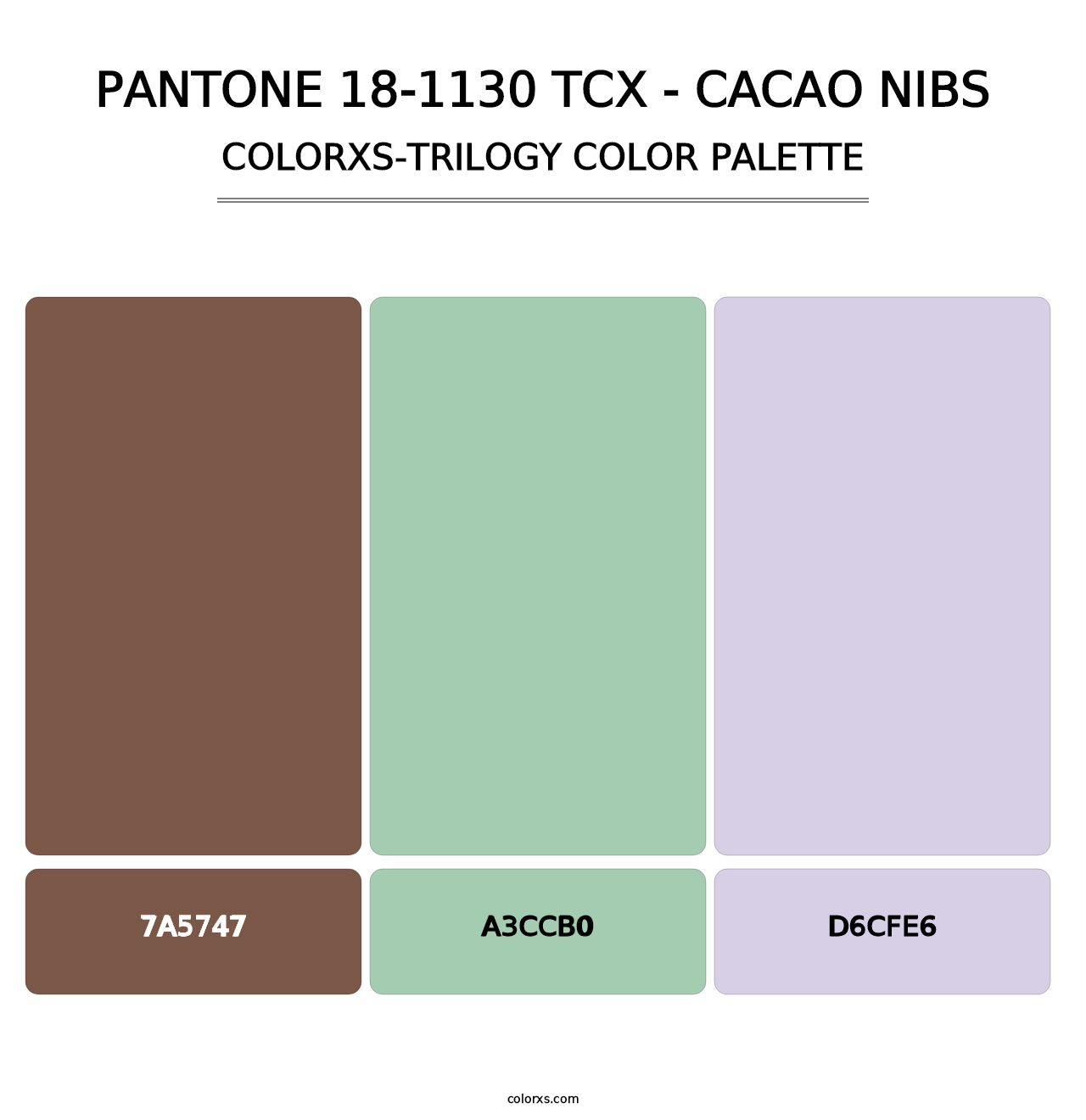 PANTONE 18-1130 TCX - Cacao Nibs - Colorxs Trilogy Palette