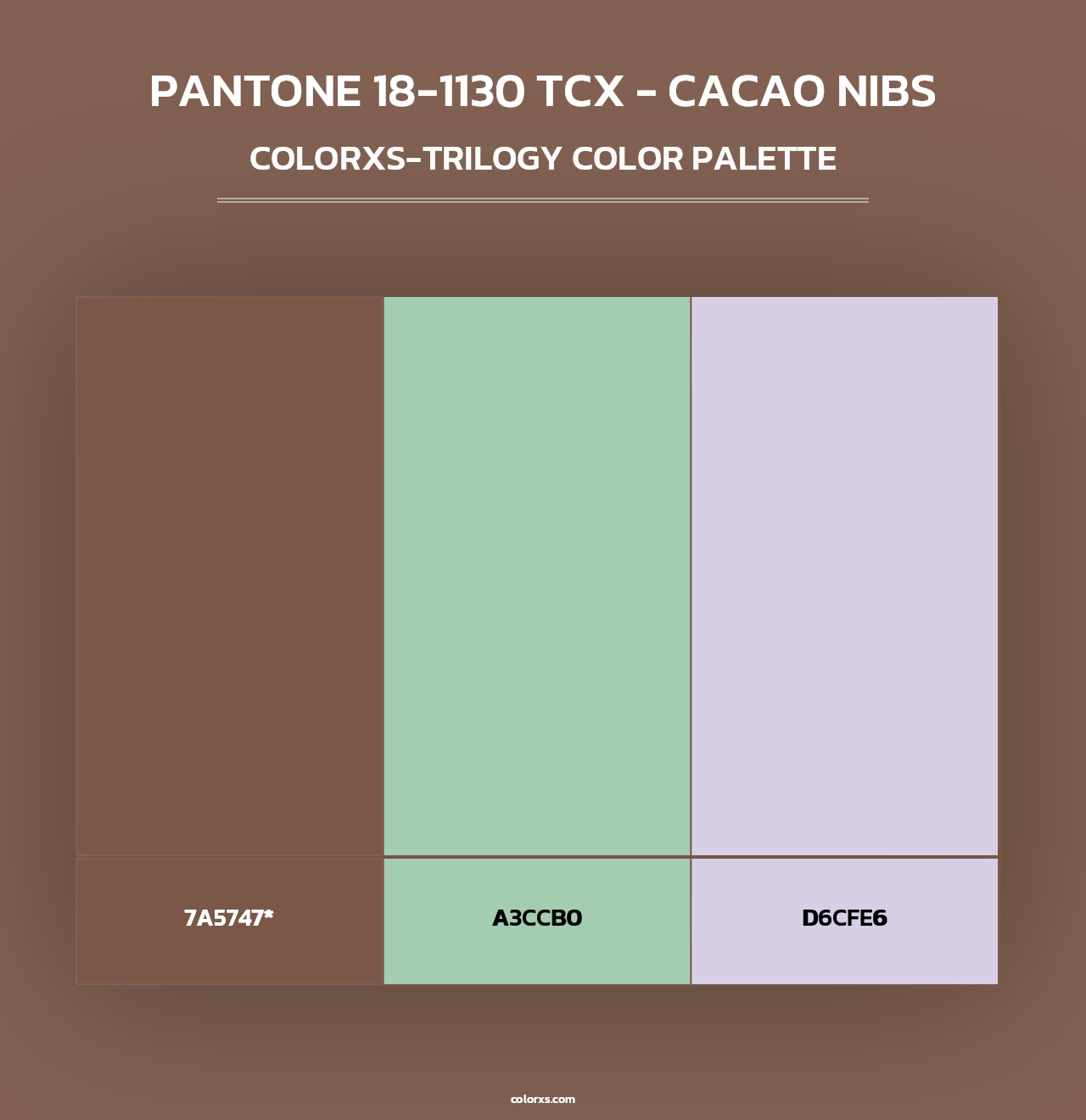 PANTONE 18-1130 TCX - Cacao Nibs - Colorxs Trilogy Palette