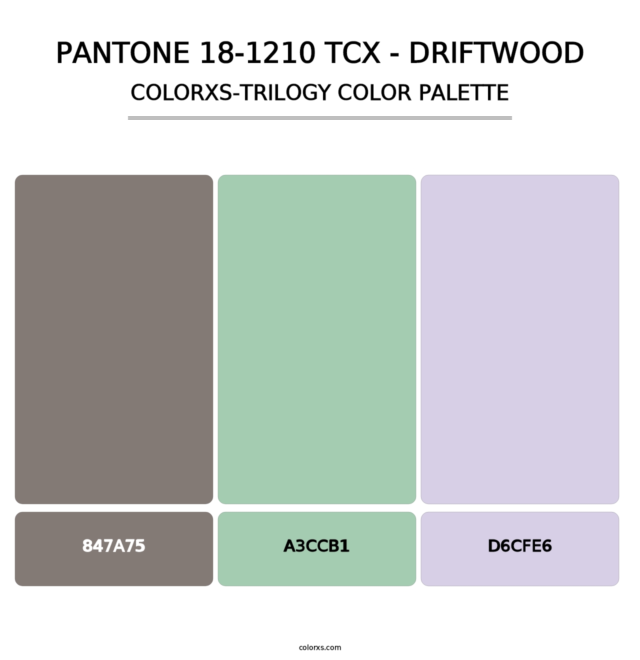 PANTONE 18-1210 TCX - Driftwood - Colorxs Trilogy Palette
