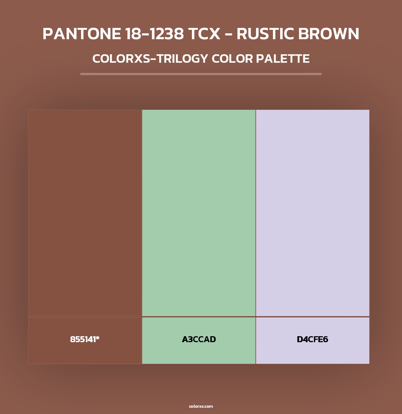 PANTONE 18-1238 TCX - Rustic Brown - Colorxs Trilogy Palette