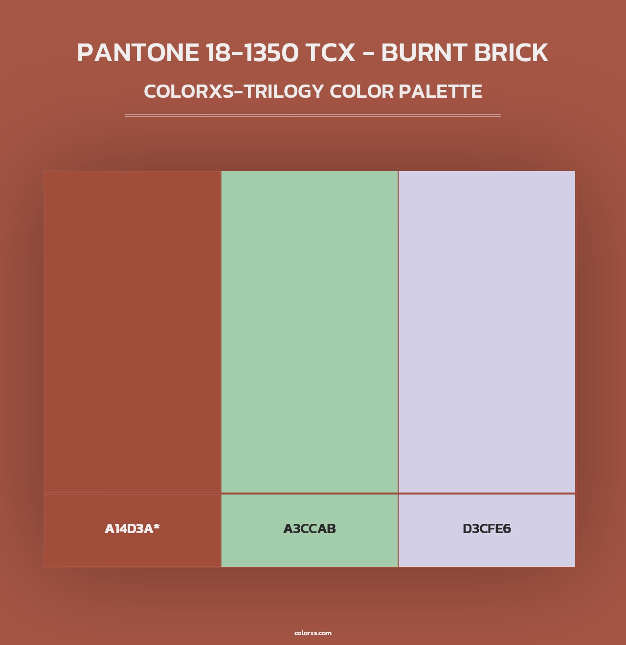 PANTONE 18-1350 TCX - Burnt Brick - Colorxs Trilogy Palette