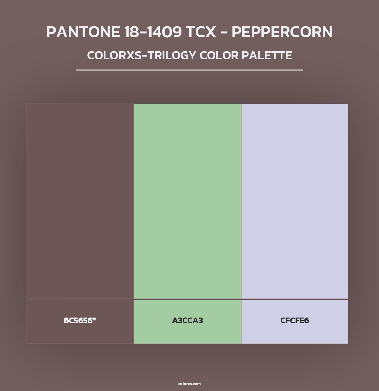 PANTONE 18-1409 TCX - Peppercorn - Colorxs Trilogy Palette