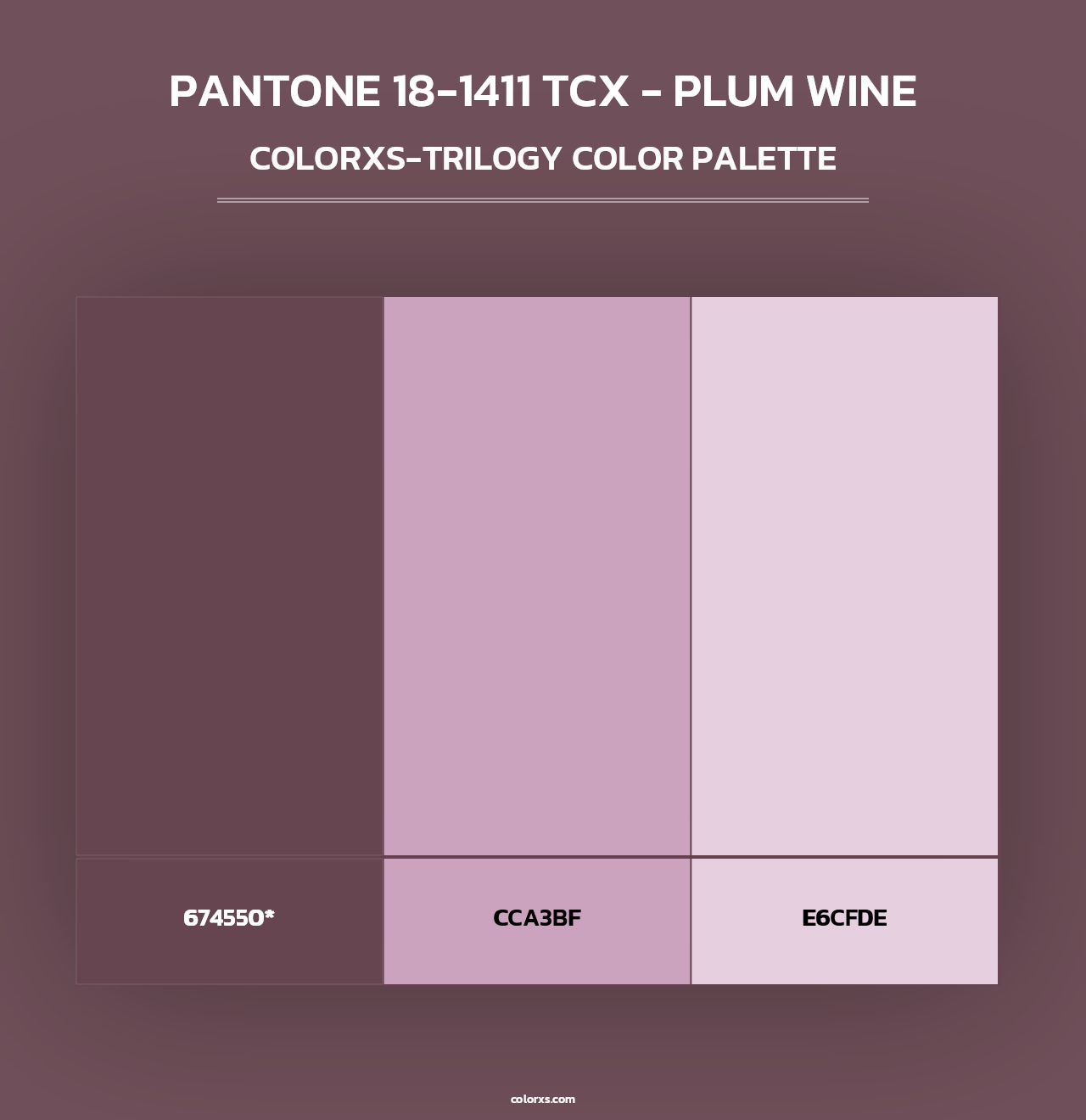 PANTONE 18-1411 TCX - Plum Wine - Colorxs Trilogy Palette