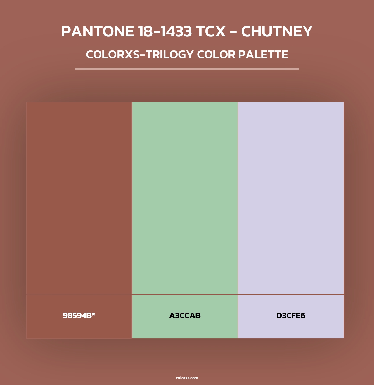 PANTONE 18-1433 TCX - Chutney - Colorxs Trilogy Palette