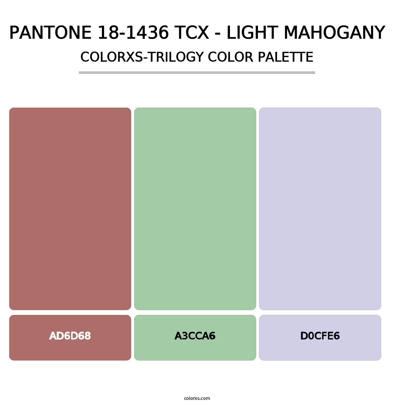 PANTONE 18-1436 TCX - Light Mahogany - Colorxs Trilogy Palette