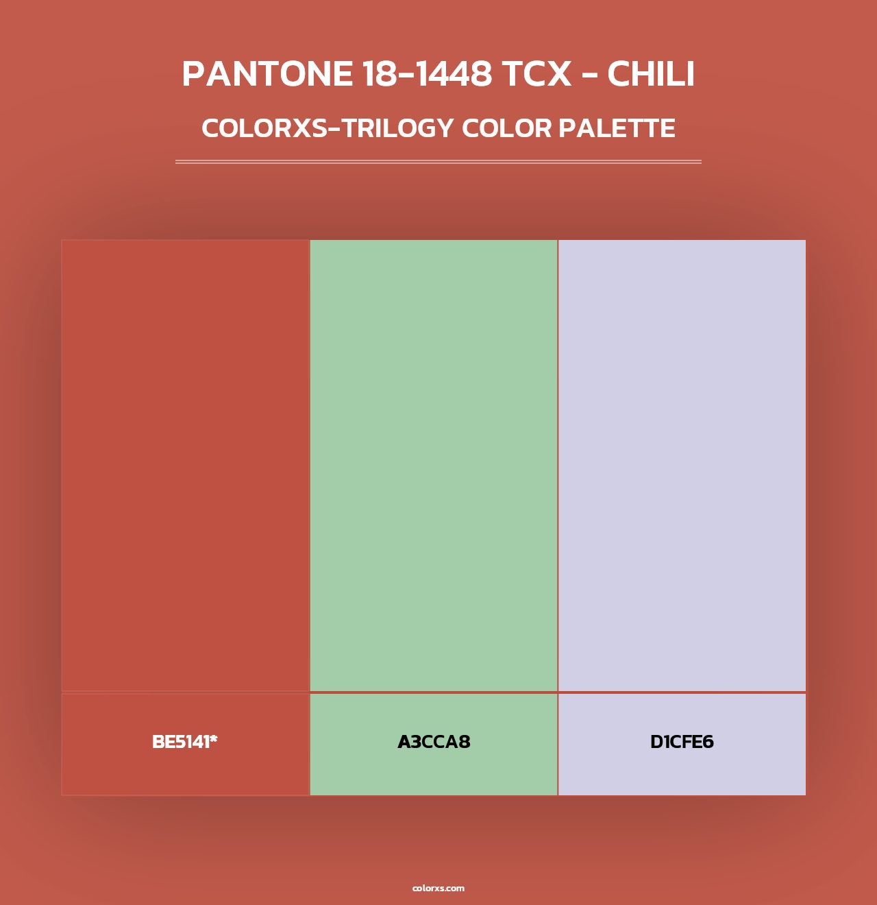 PANTONE 18-1448 TCX - Chili - Colorxs Trilogy Palette