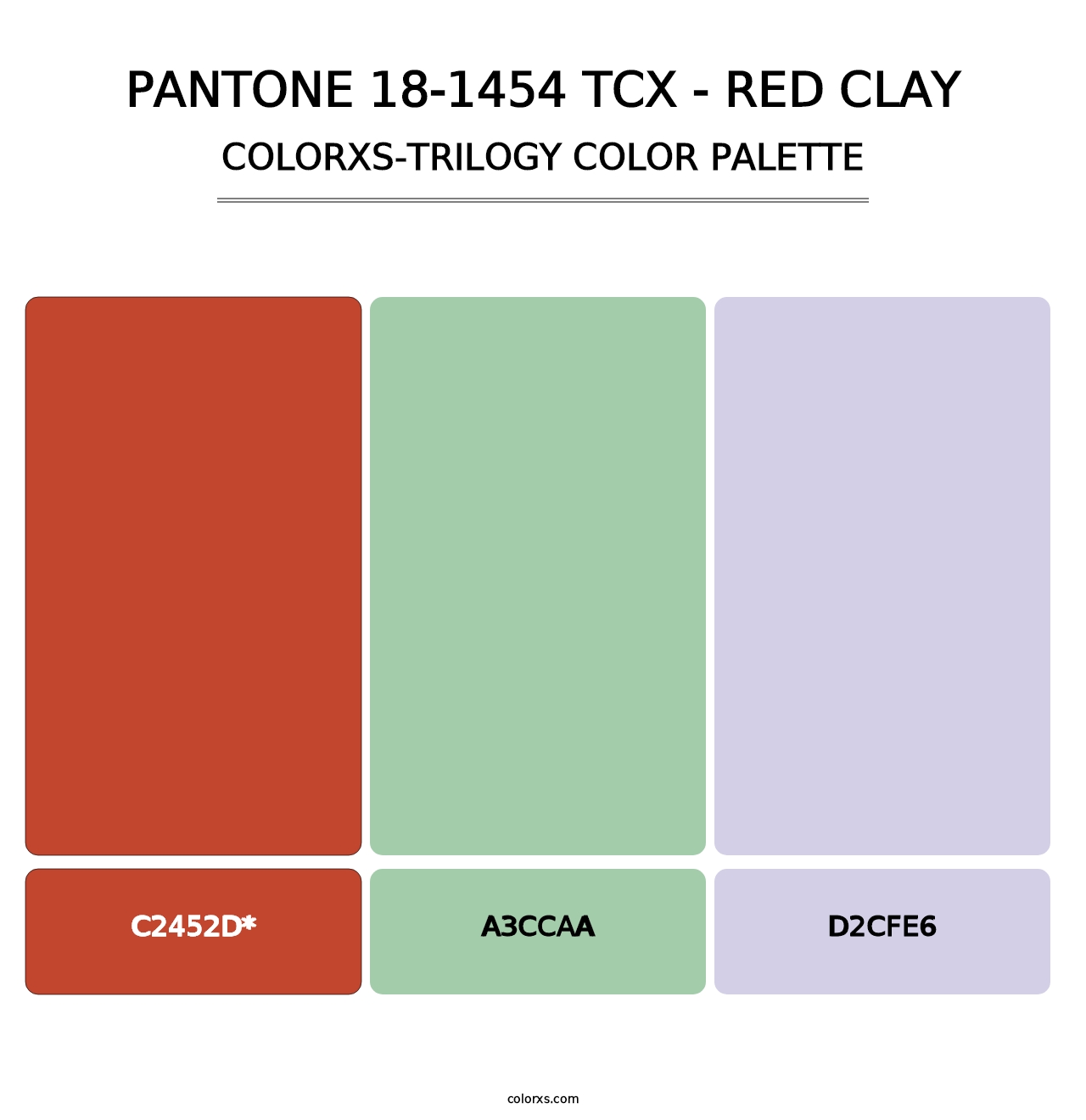 PANTONE 18-1454 TCX - Red Clay - Colorxs Trilogy Palette
