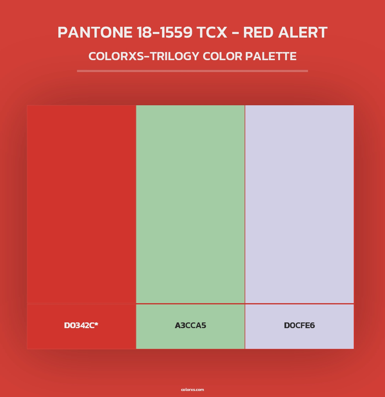PANTONE 18-1559 TCX - Red Alert - Colorxs Trilogy Palette