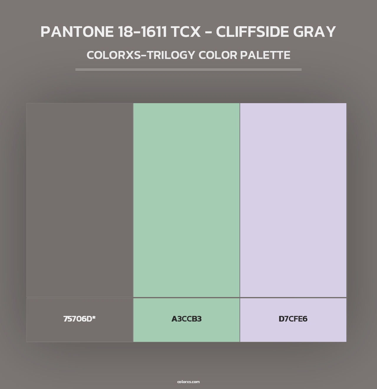 PANTONE 18-1611 TCX - Cliffside Gray - Colorxs Trilogy Palette
