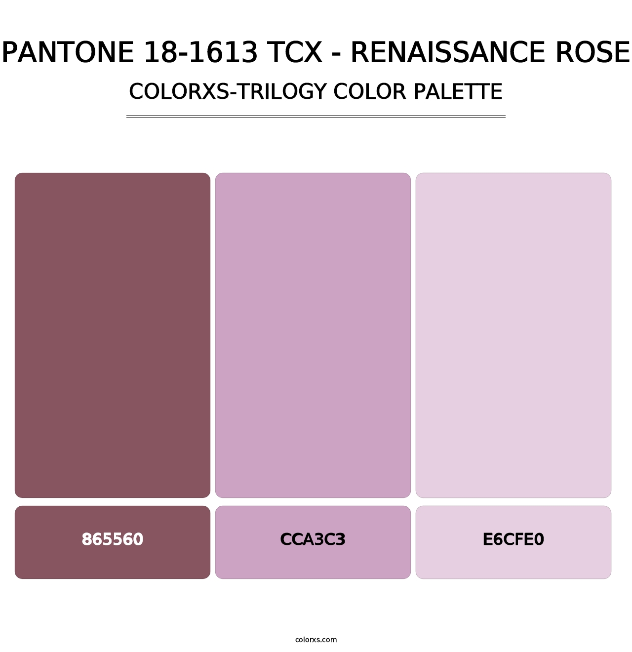 PANTONE 18-1613 TCX - Renaissance Rose - Colorxs Trilogy Palette