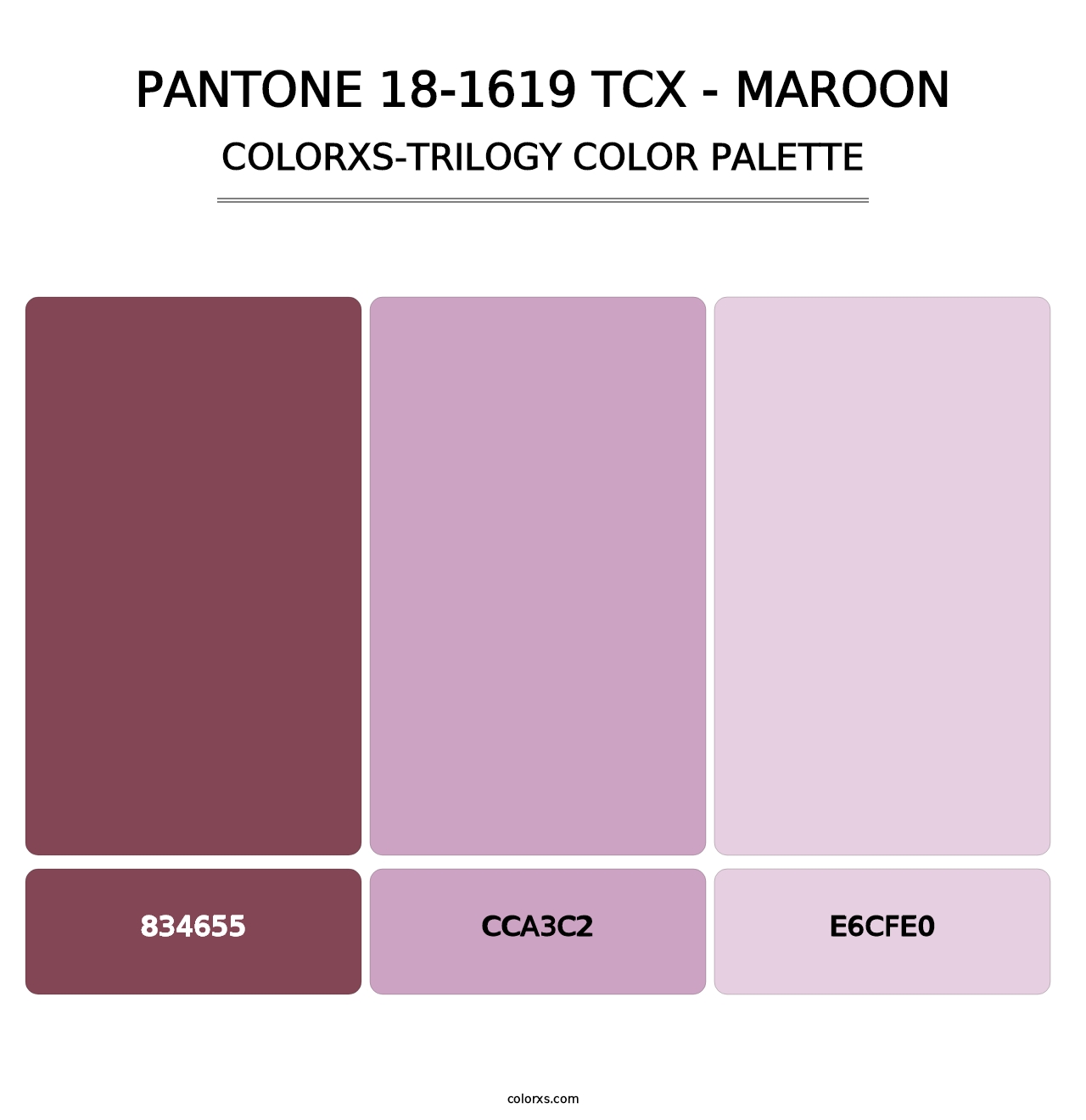 PANTONE 18-1619 TCX - Maroon - Colorxs Trilogy Palette