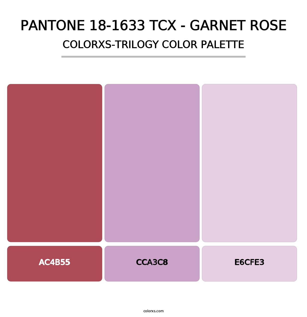 PANTONE 18-1633 TCX - Garnet Rose - Colorxs Trilogy Palette