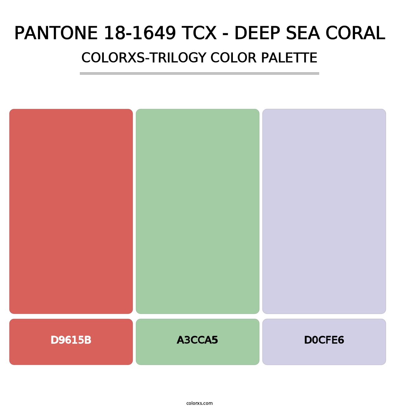 PANTONE 18-1649 TCX - Deep Sea Coral - Colorxs Trilogy Palette