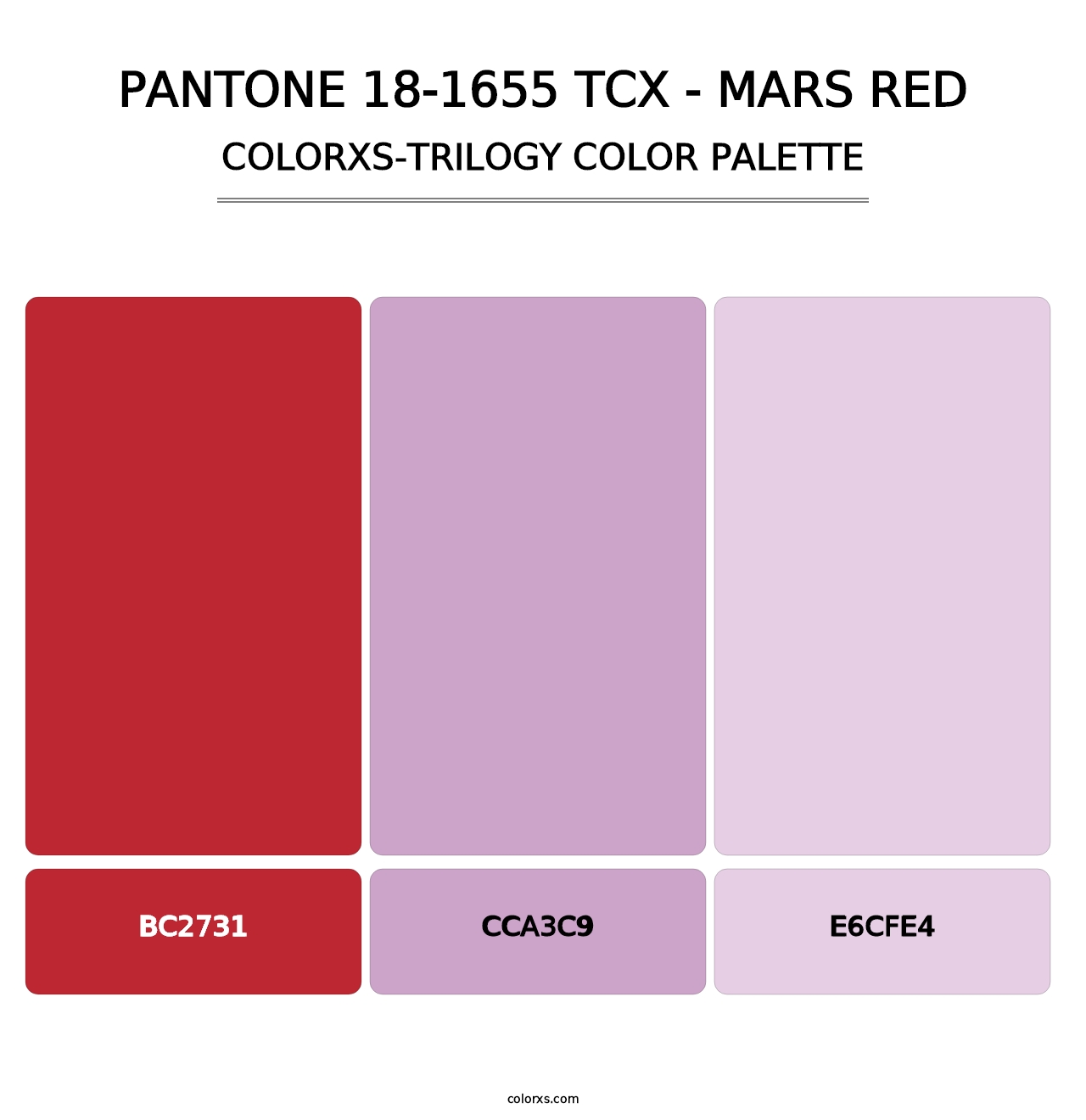 PANTONE 18-1655 TCX - Mars Red - Colorxs Trilogy Palette