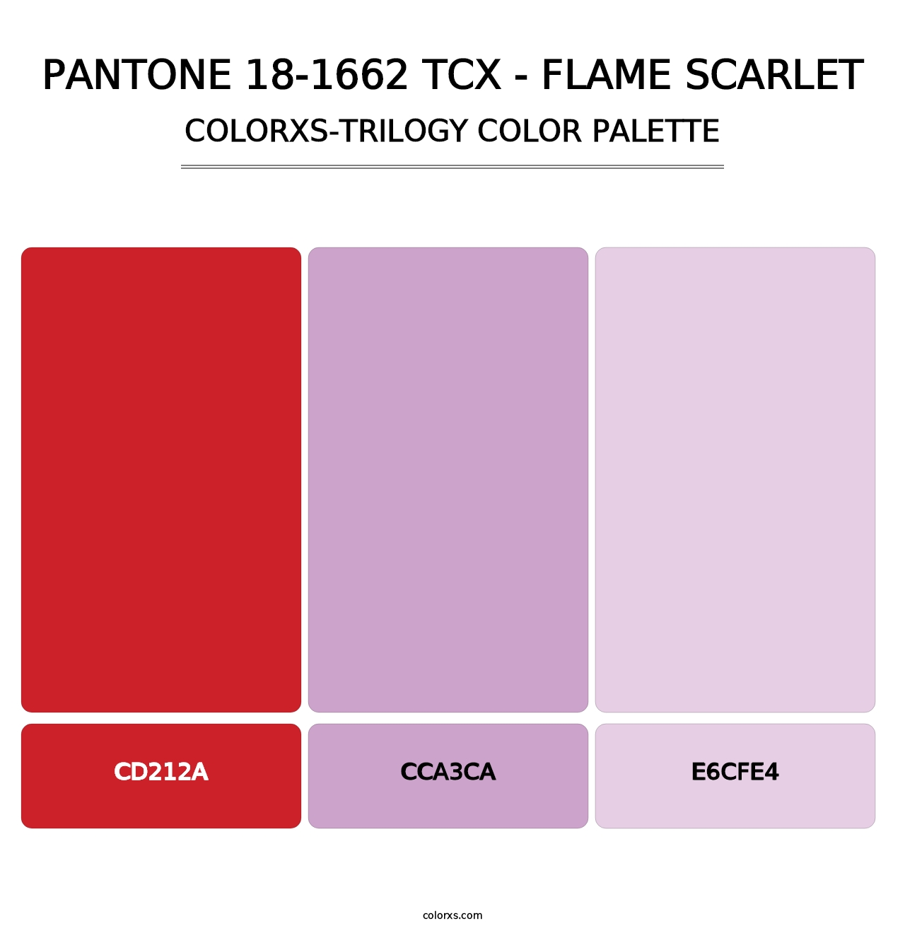 PANTONE 18-1662 TCX - Flame Scarlet - Colorxs Trilogy Palette