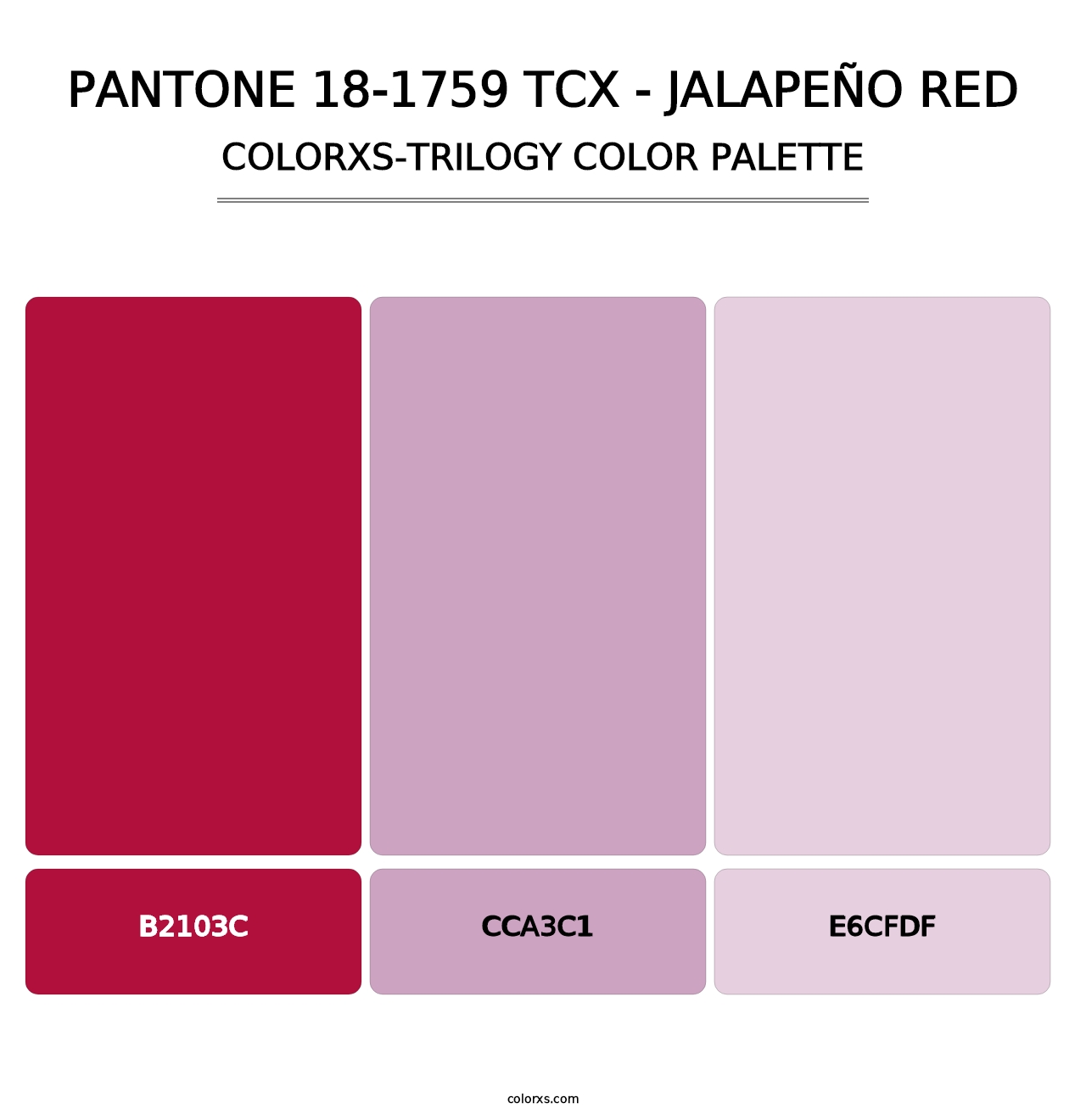PANTONE 18-1759 TCX - Jalapeño Red - Colorxs Trilogy Palette