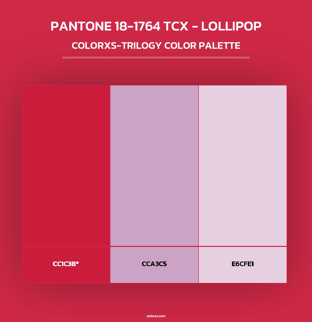 PANTONE 18-1764 TCX - Lollipop - Colorxs Trilogy Palette