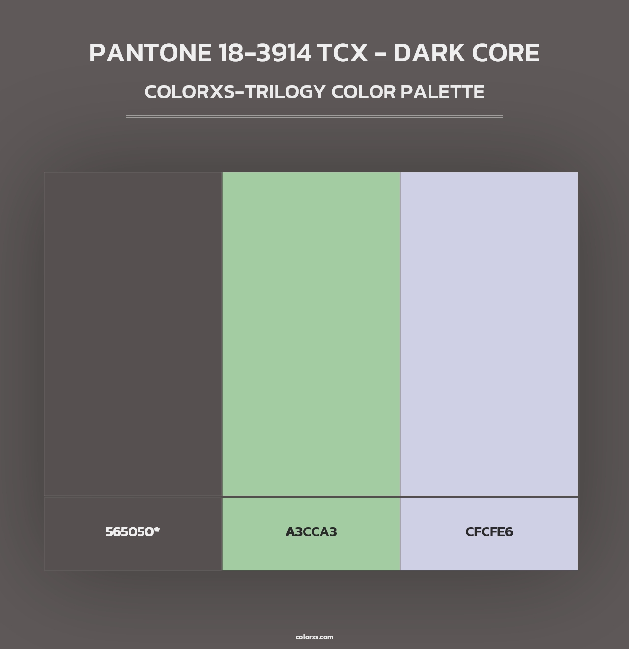 PANTONE 18-3914 TCX - Dark Core - Colorxs Trilogy Palette