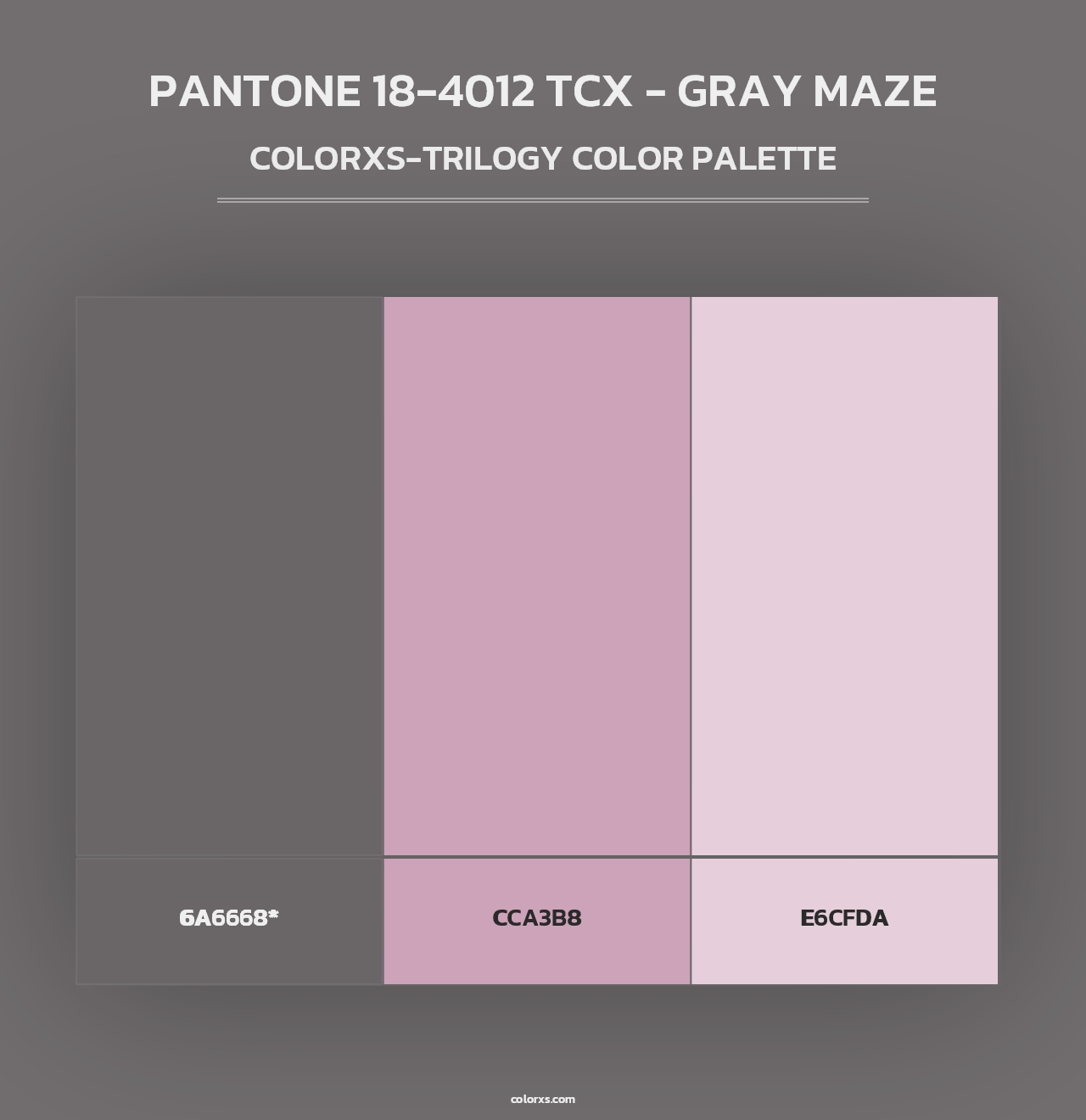 PANTONE 18-4012 TCX - Gray Maze - Colorxs Trilogy Palette
