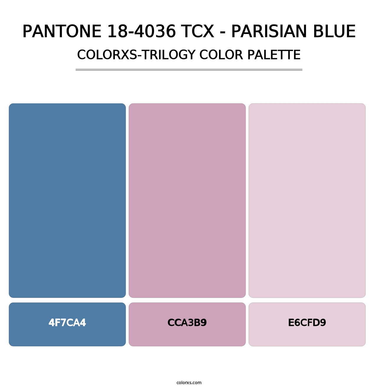 PANTONE 18-4036 TCX - Parisian Blue - Colorxs Trilogy Palette