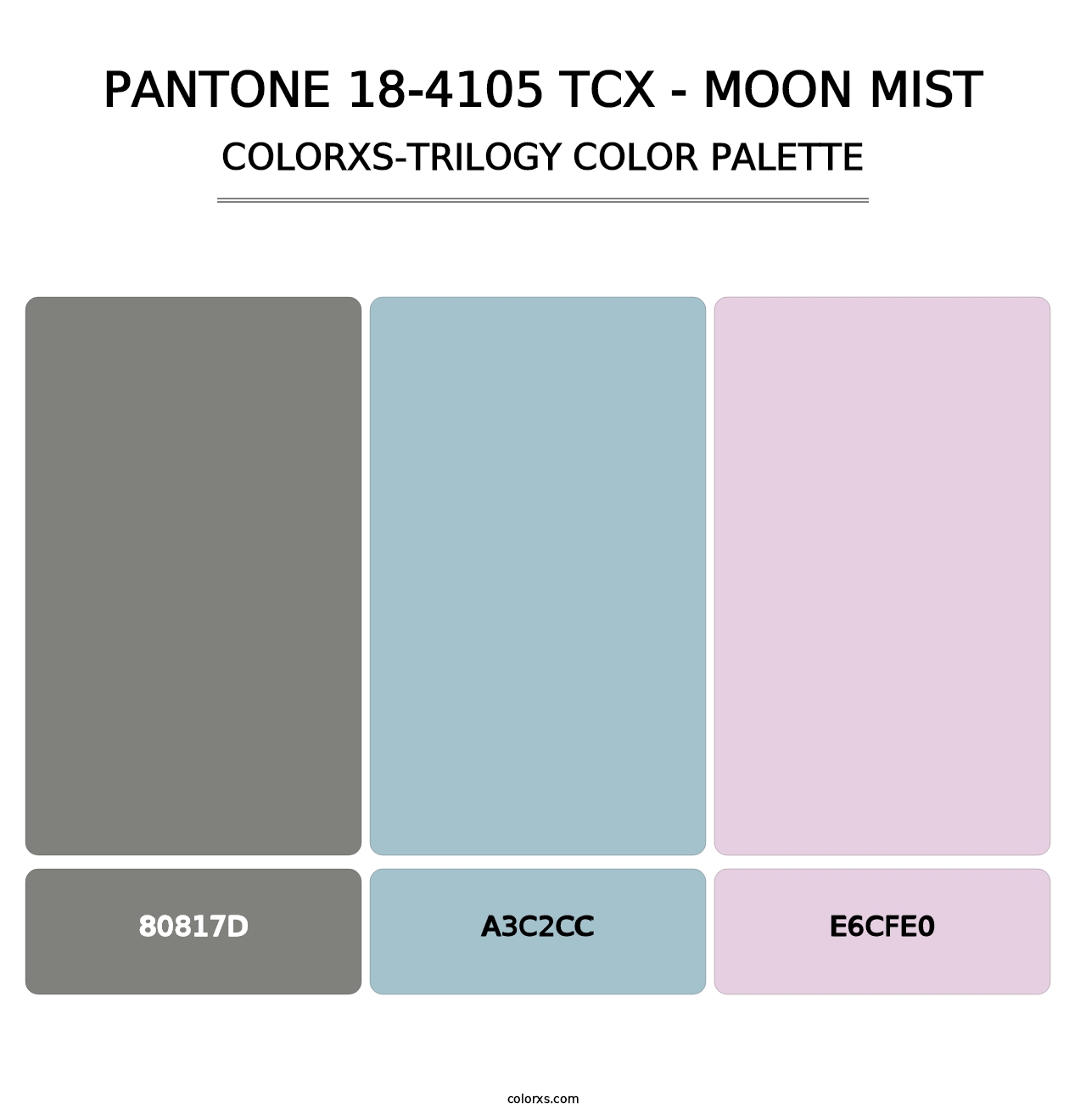 PANTONE 18-4105 TCX - Moon Mist - Colorxs Trilogy Palette