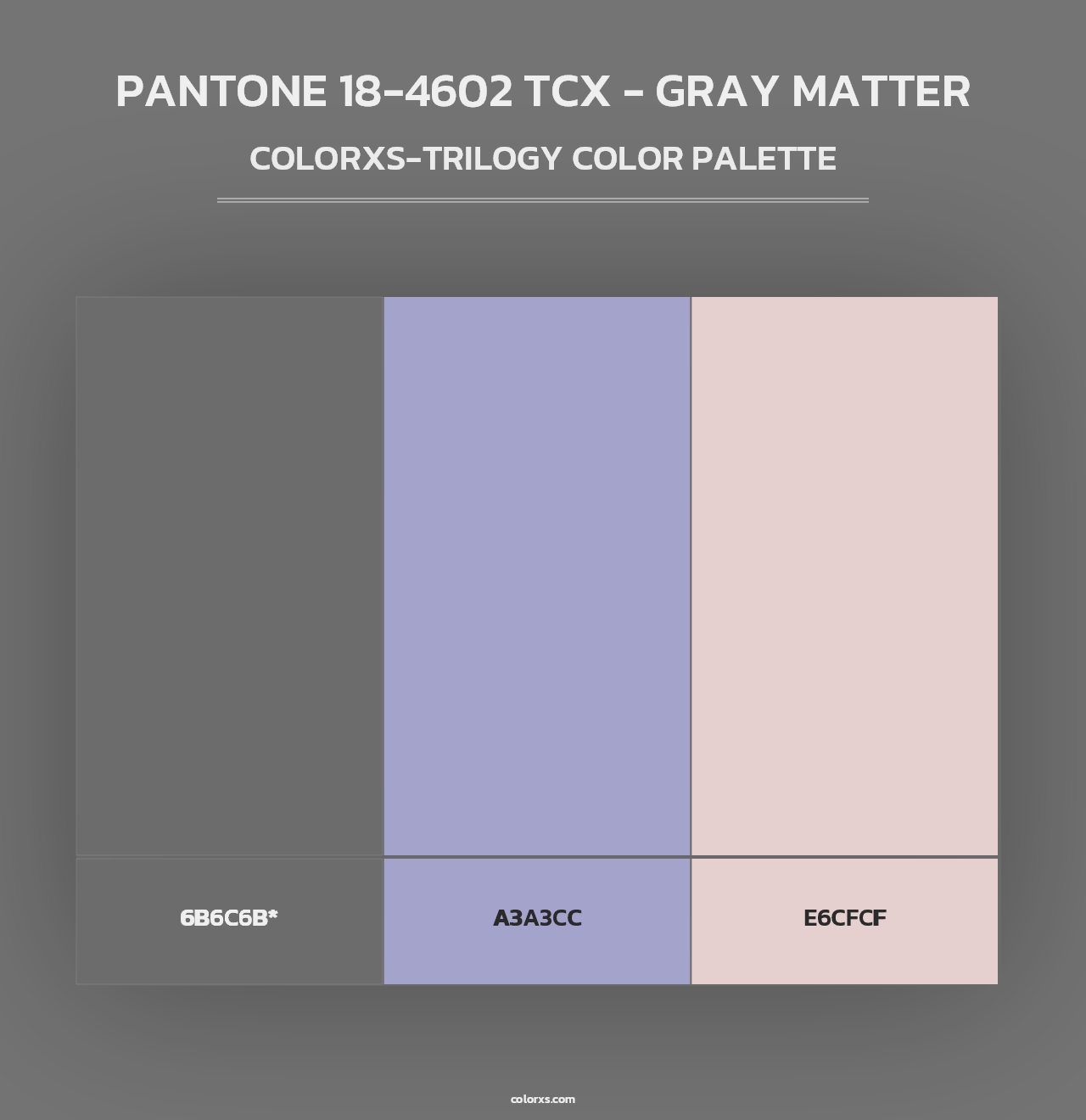 PANTONE 18-4602 TCX - Gray Matter - Colorxs Trilogy Palette