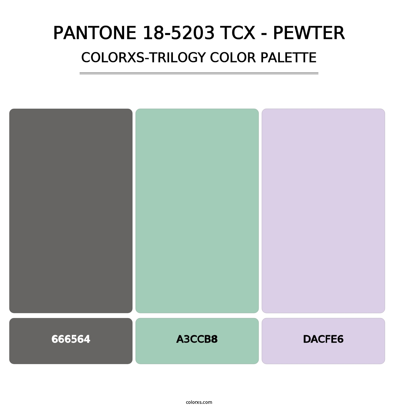 PANTONE 18-5203 TCX - Pewter - Colorxs Trilogy Palette