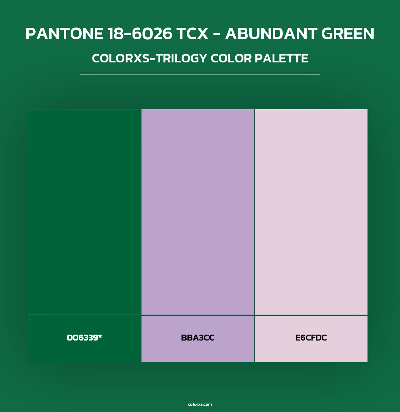 PANTONE 18-6026 TCX - Abundant Green - Colorxs Trilogy Palette