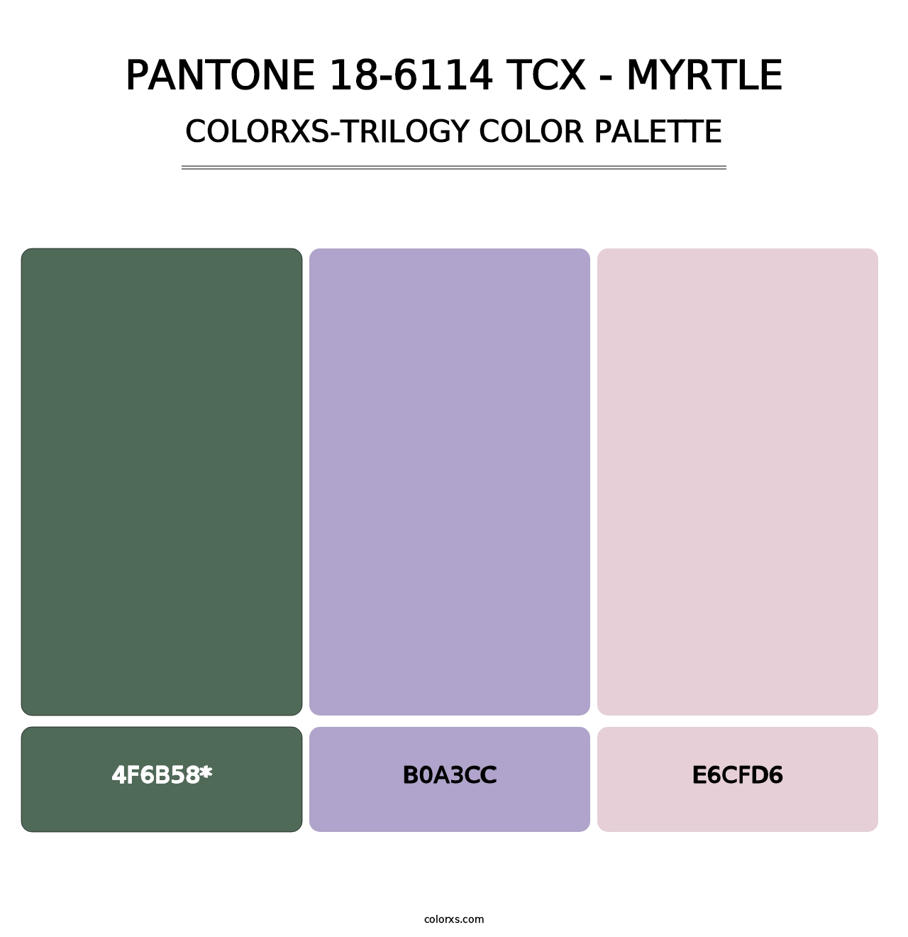 PANTONE 18-6114 TCX - Myrtle - Colorxs Trilogy Palette