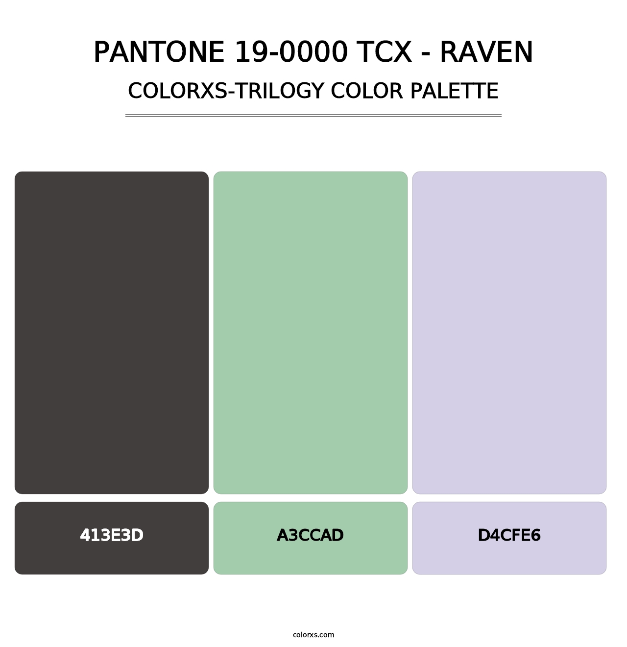 PANTONE 19-0000 TCX - Raven - Colorxs Trilogy Palette