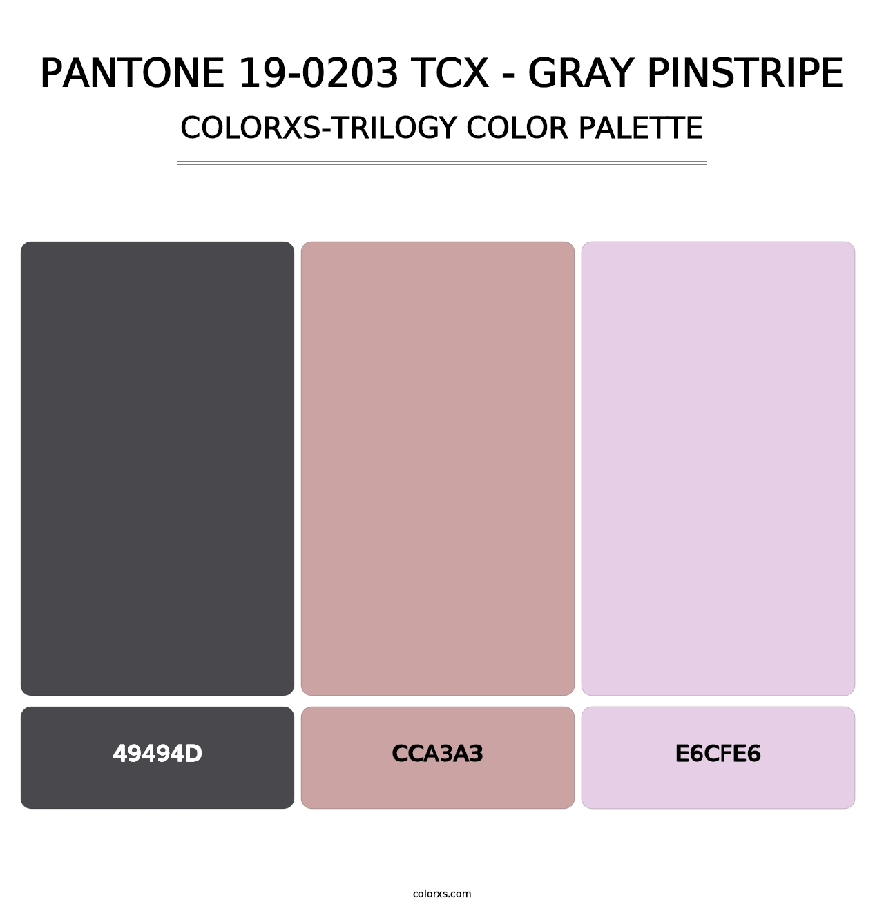 PANTONE 19-0203 TCX - Gray Pinstripe - Colorxs Trilogy Palette
