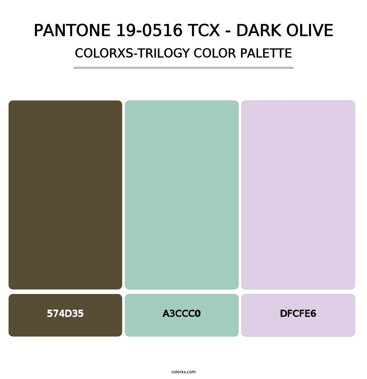 PANTONE 19-0516 TCX - Dark Olive - Colorxs Trilogy Palette