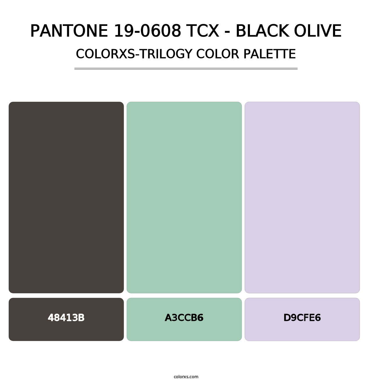 PANTONE 19-0608 TCX - Black Olive - Colorxs Trilogy Palette