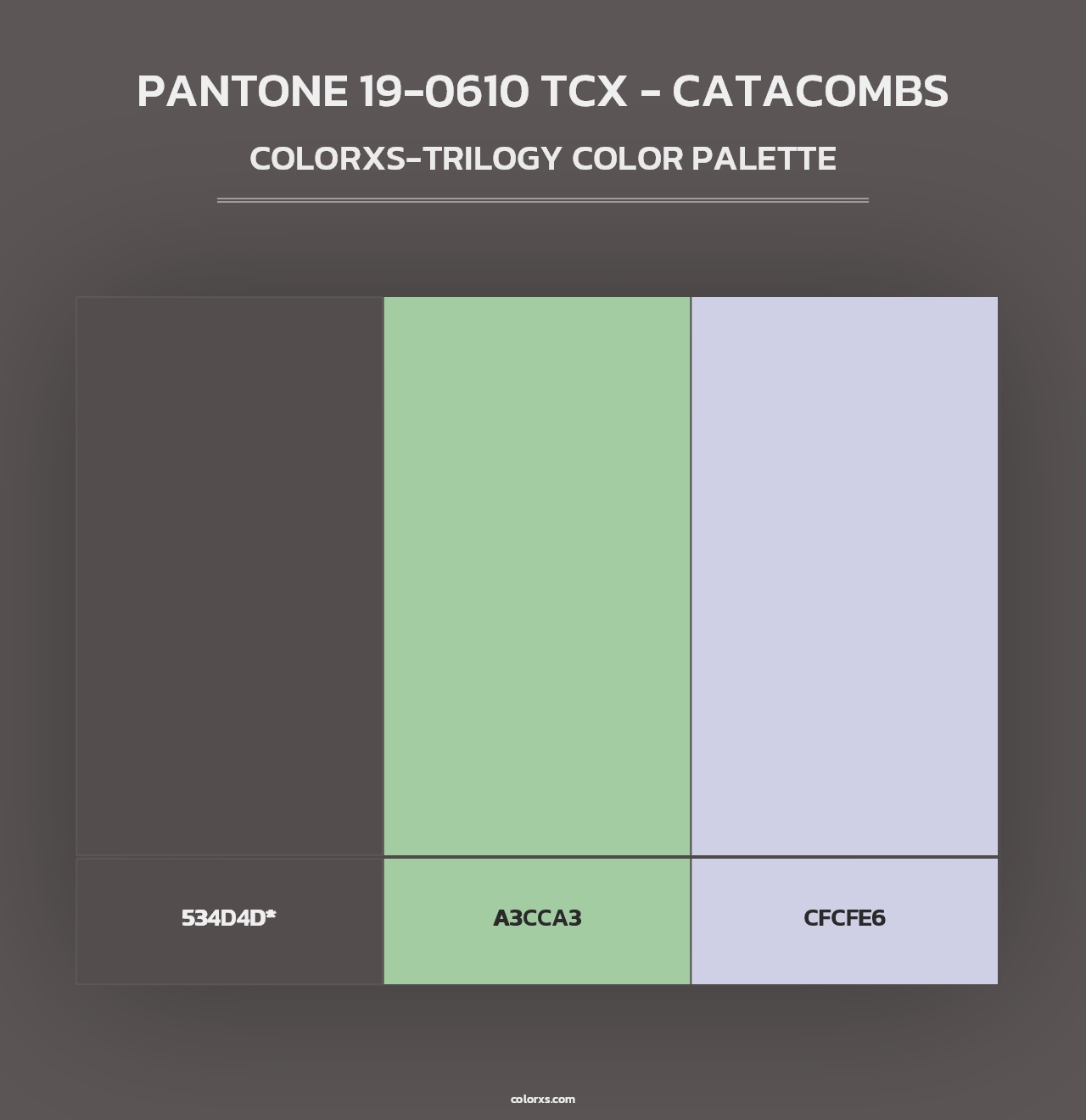 PANTONE 19-0610 TCX - Catacombs - Colorxs Trilogy Palette