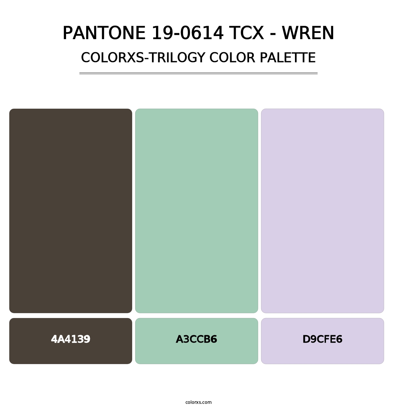 PANTONE 19-0614 TCX - Wren - Colorxs Trilogy Palette