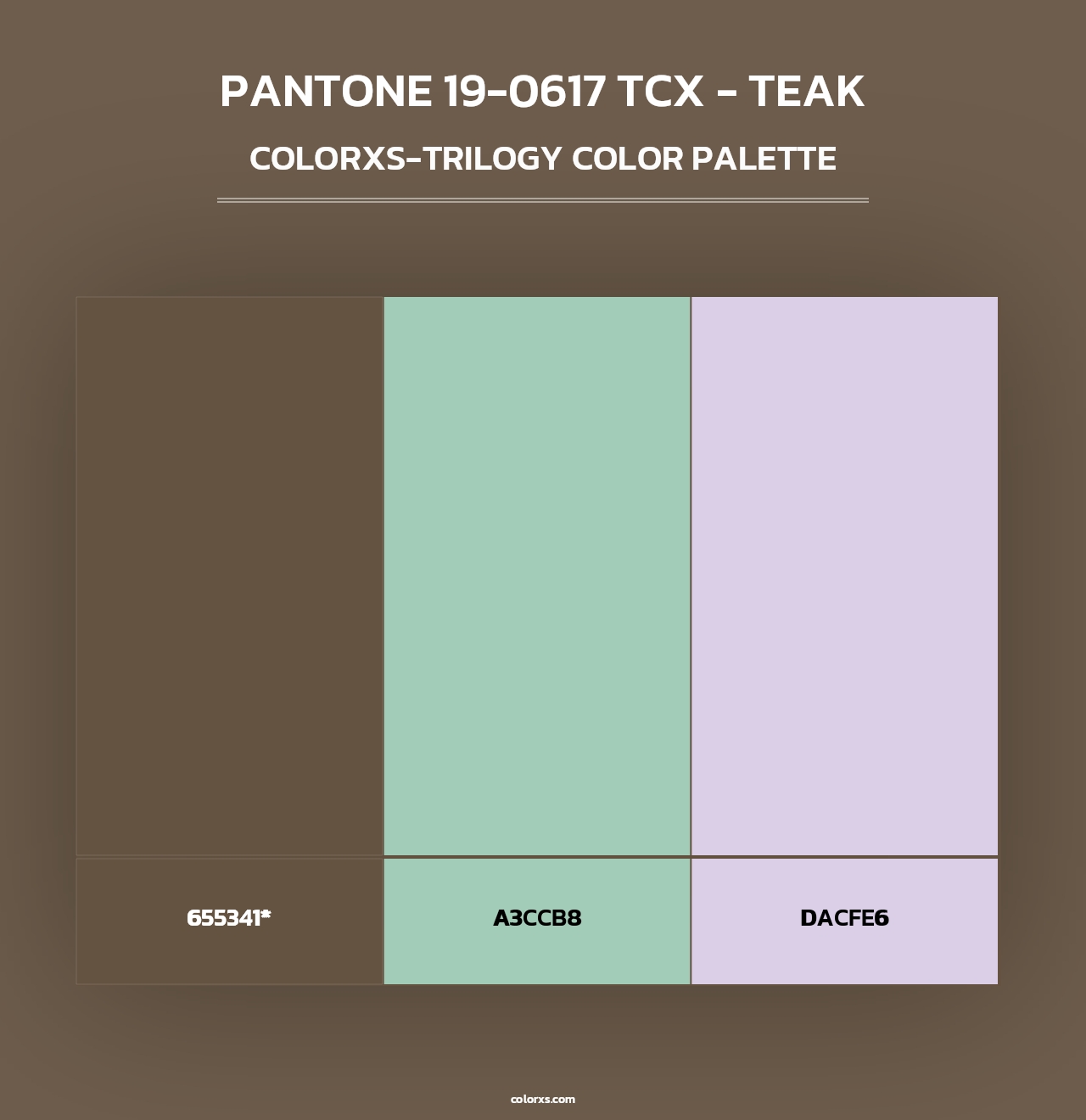 PANTONE 19-0617 TCX - Teak - Colorxs Trilogy Palette