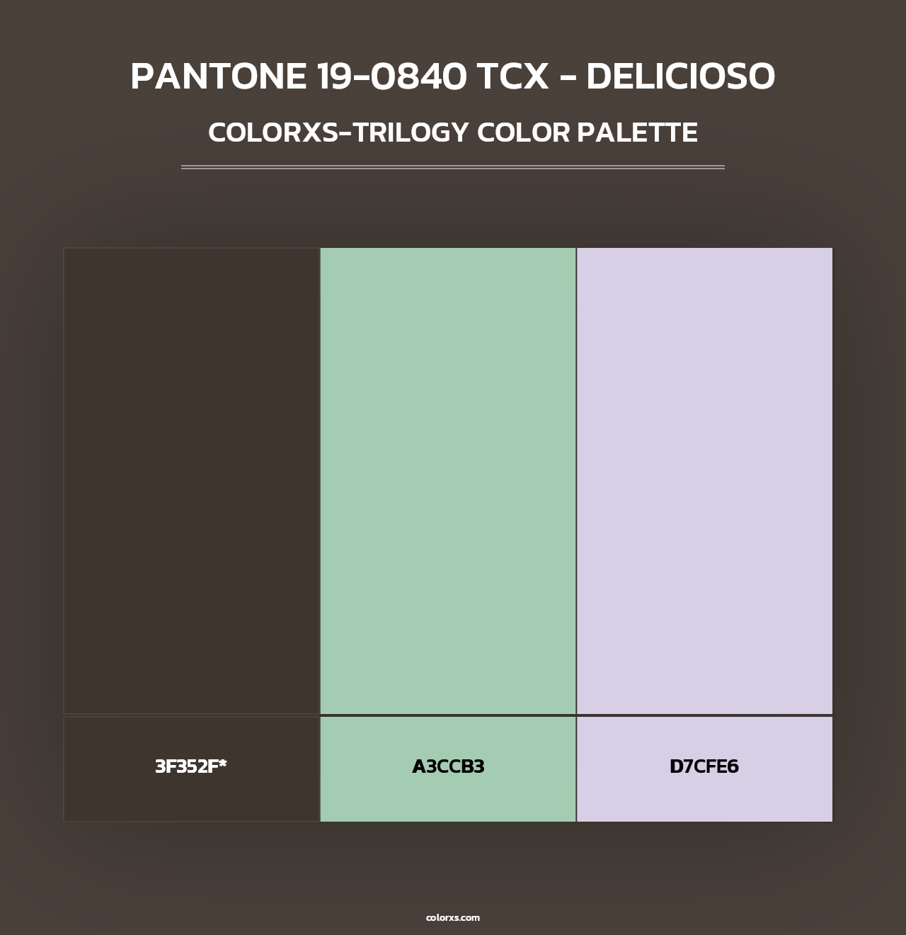 PANTONE 19-0840 TCX - Delicioso - Colorxs Trilogy Palette