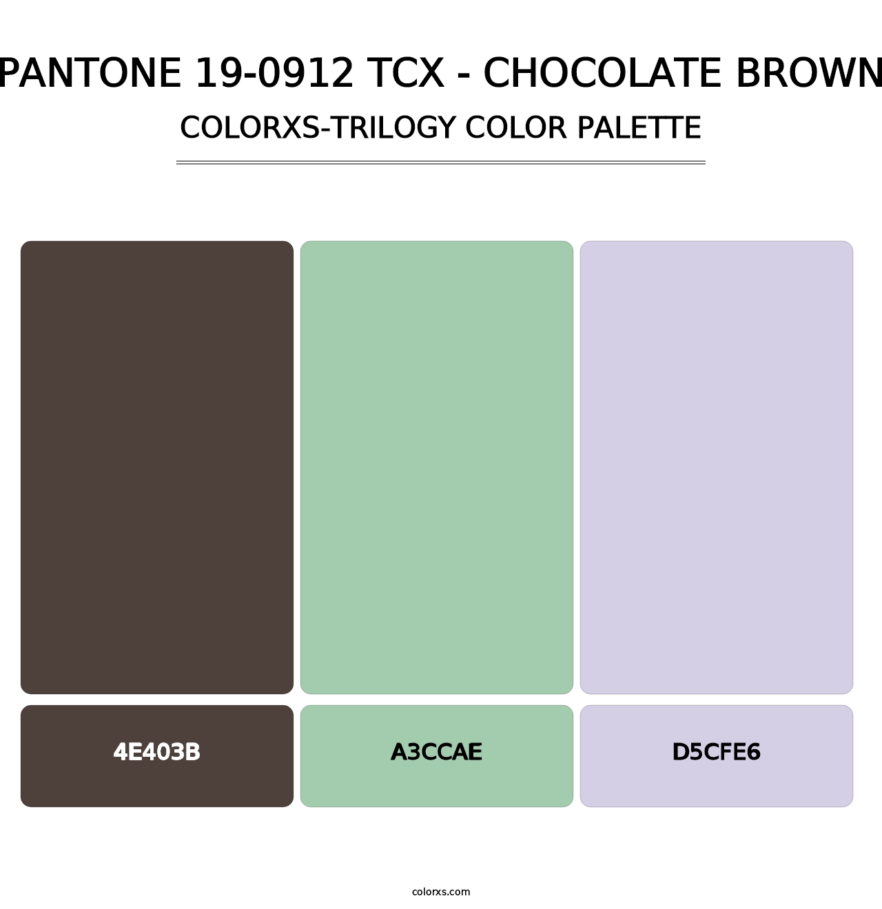 PANTONE 19-0912 TCX - Chocolate Brown - Colorxs Trilogy Palette