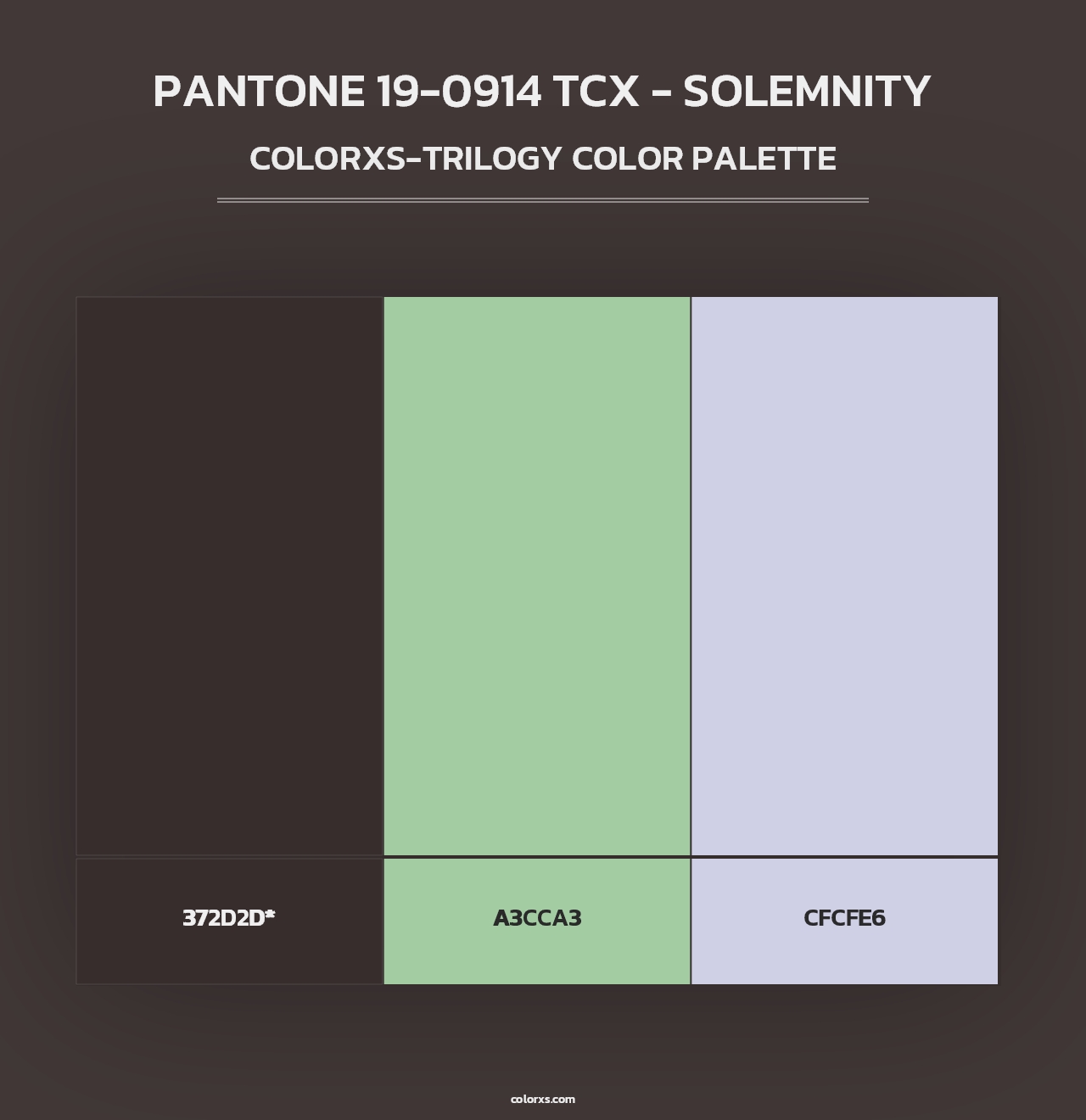 PANTONE 19-0914 TCX - Solemnity - Colorxs Trilogy Palette
