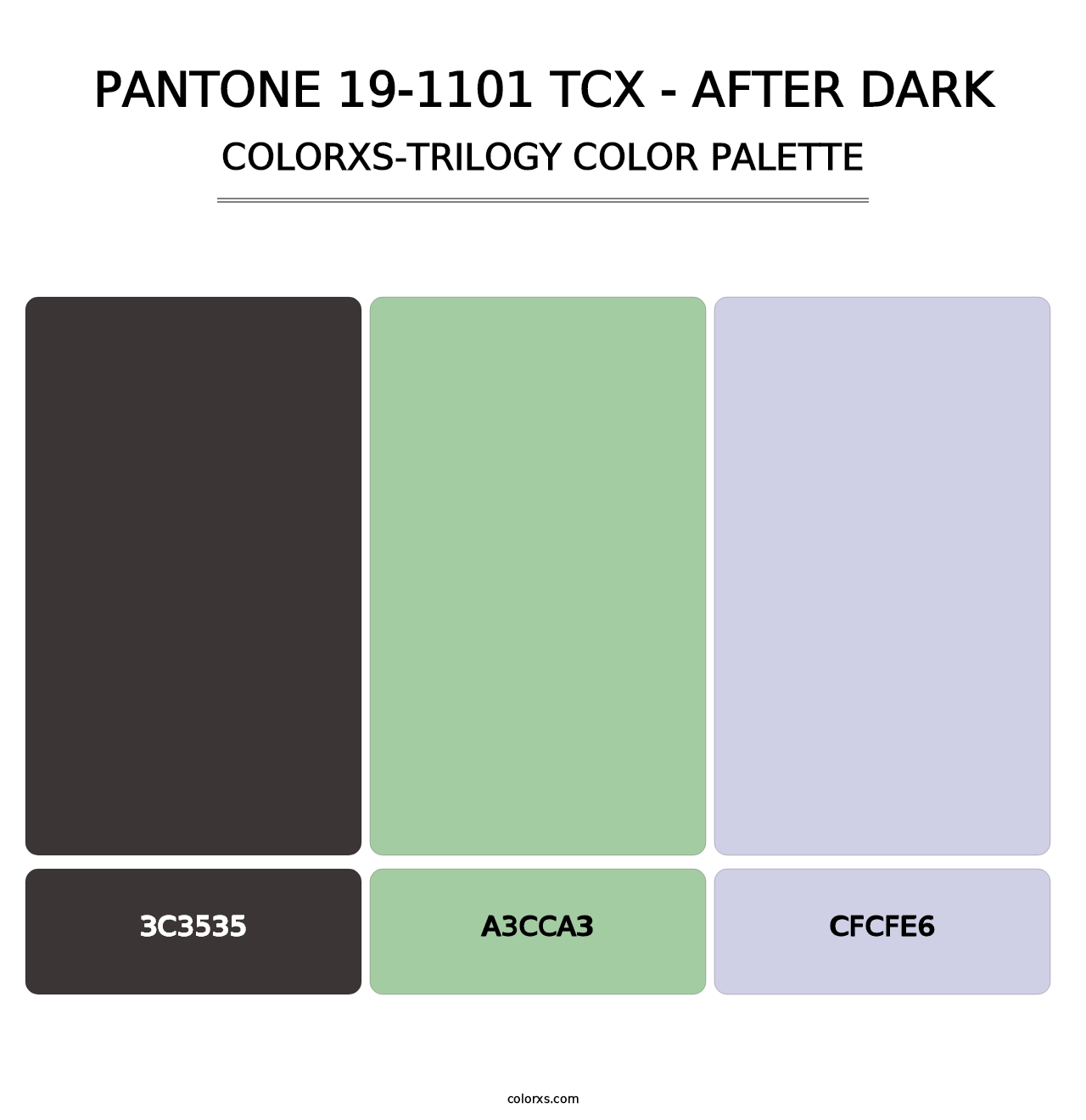 PANTONE 19-1101 TCX - After Dark - Colorxs Trilogy Palette