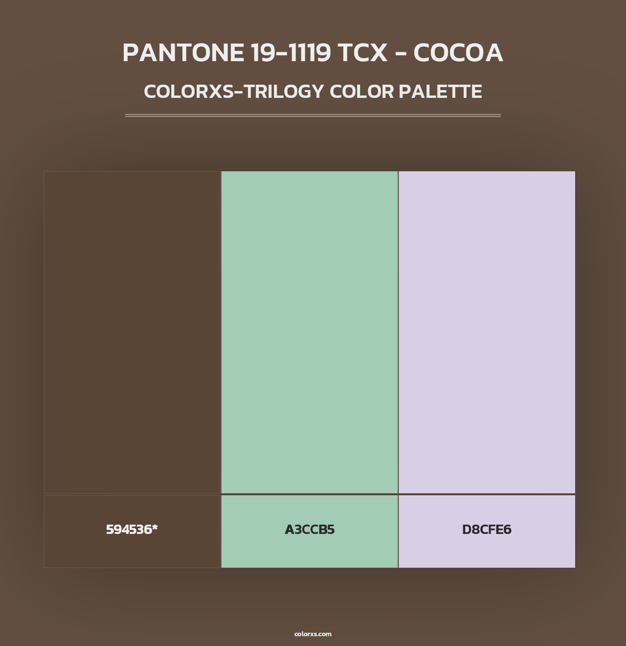 PANTONE 19-1119 TCX - Cocoa - Colorxs Trilogy Palette