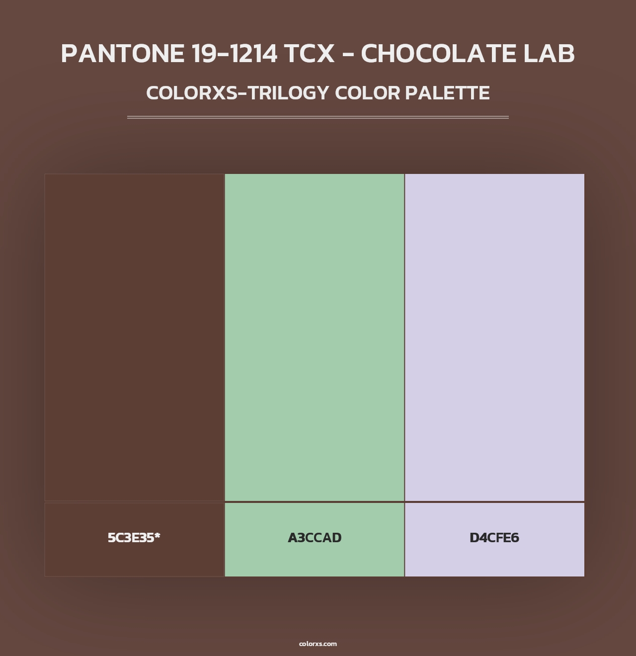 PANTONE 19-1214 TCX - Chocolate Lab - Colorxs Trilogy Palette