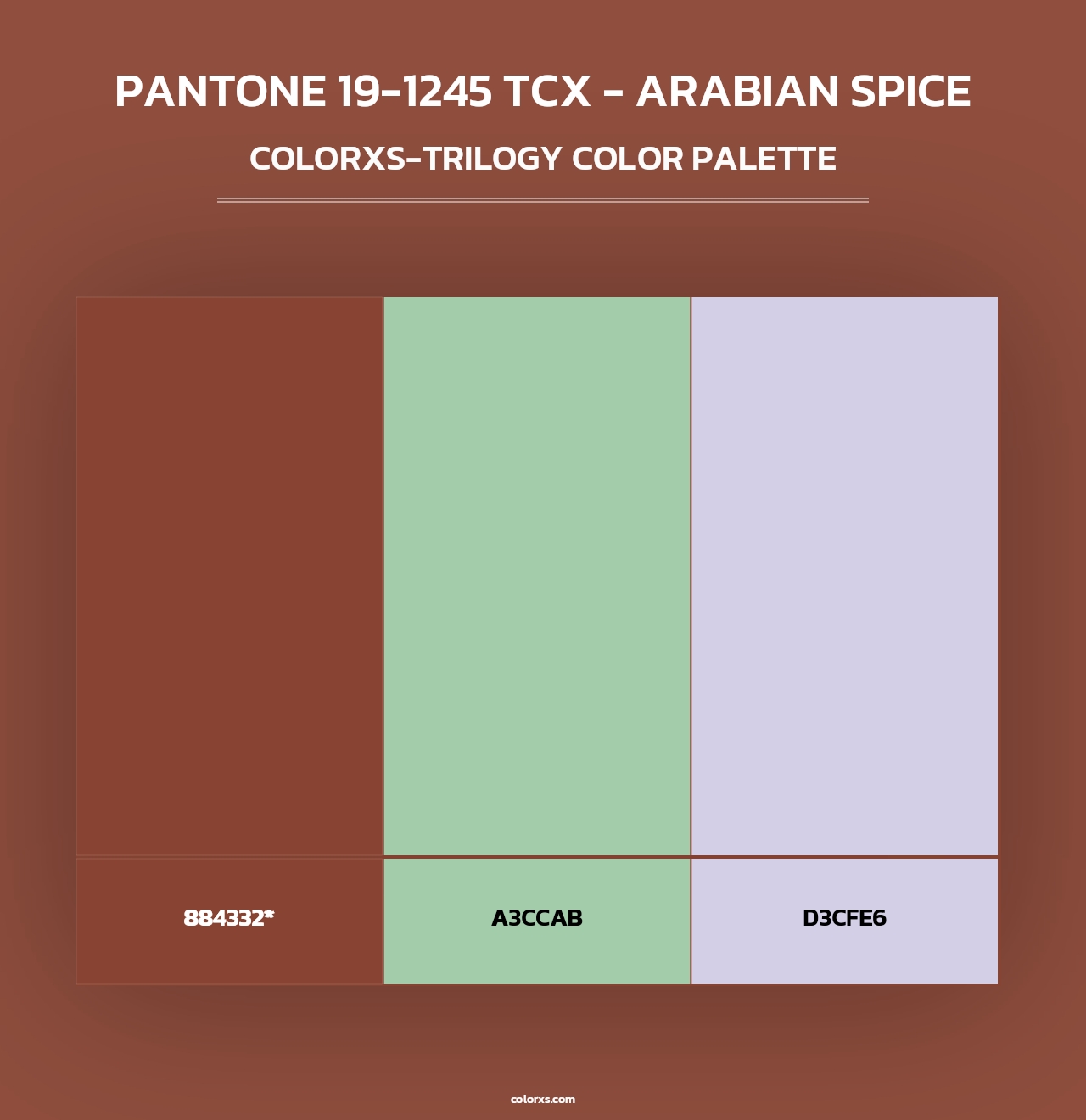 PANTONE 19-1245 TCX - Arabian Spice - Colorxs Trilogy Palette