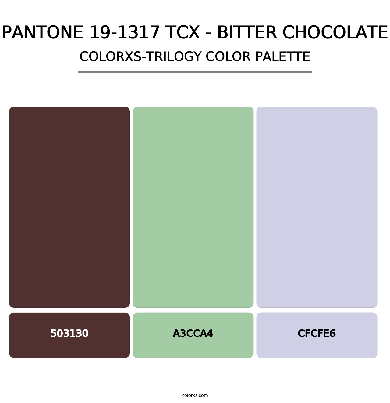 PANTONE 19-1317 TCX - Bitter Chocolate - Colorxs Trilogy Palette