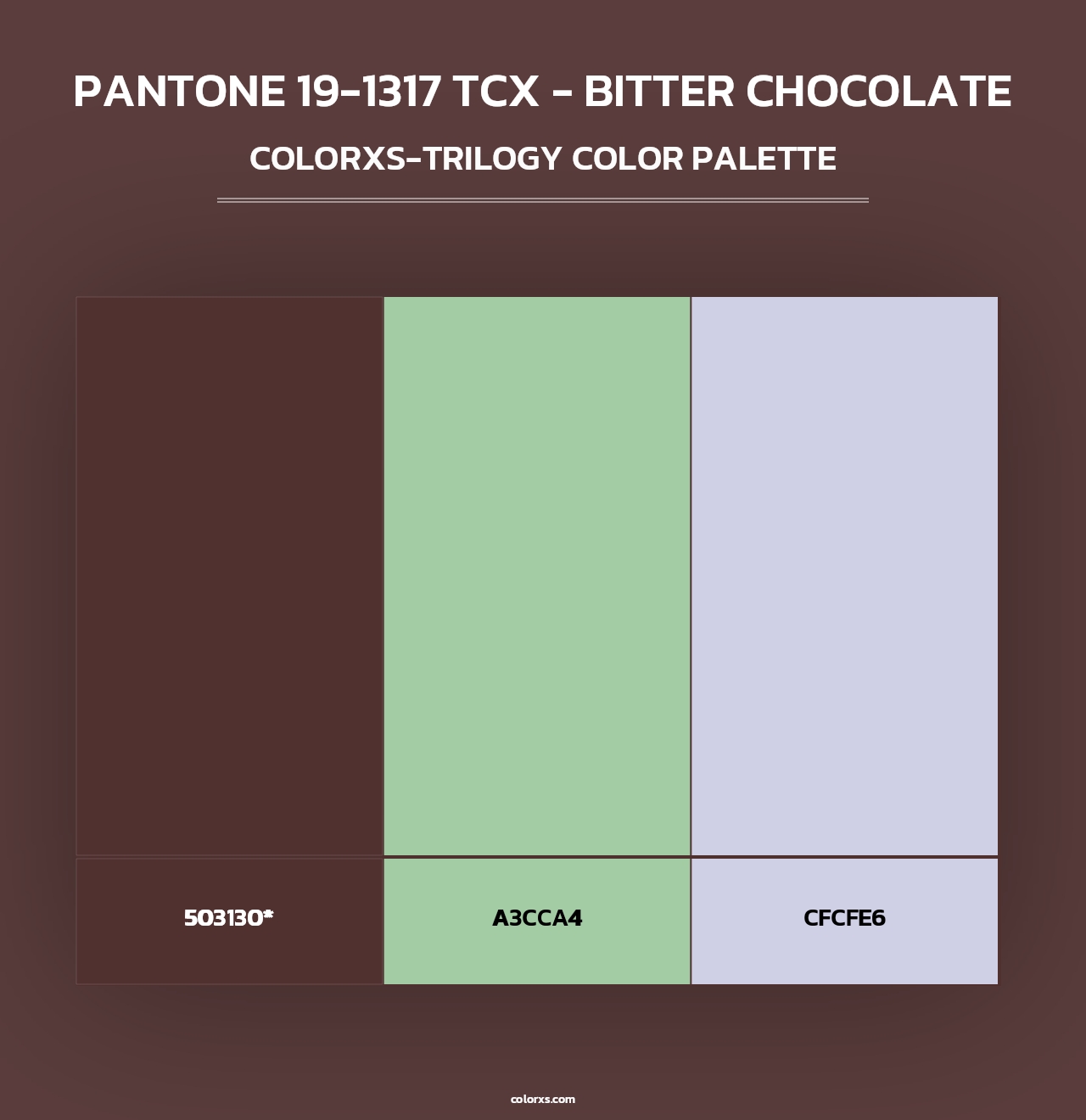 PANTONE 19-1317 TCX - Bitter Chocolate - Colorxs Trilogy Palette