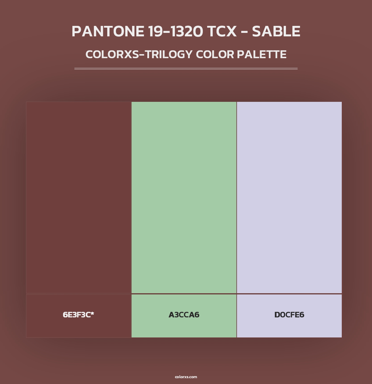 PANTONE 19-1320 TCX - Sable - Colorxs Trilogy Palette