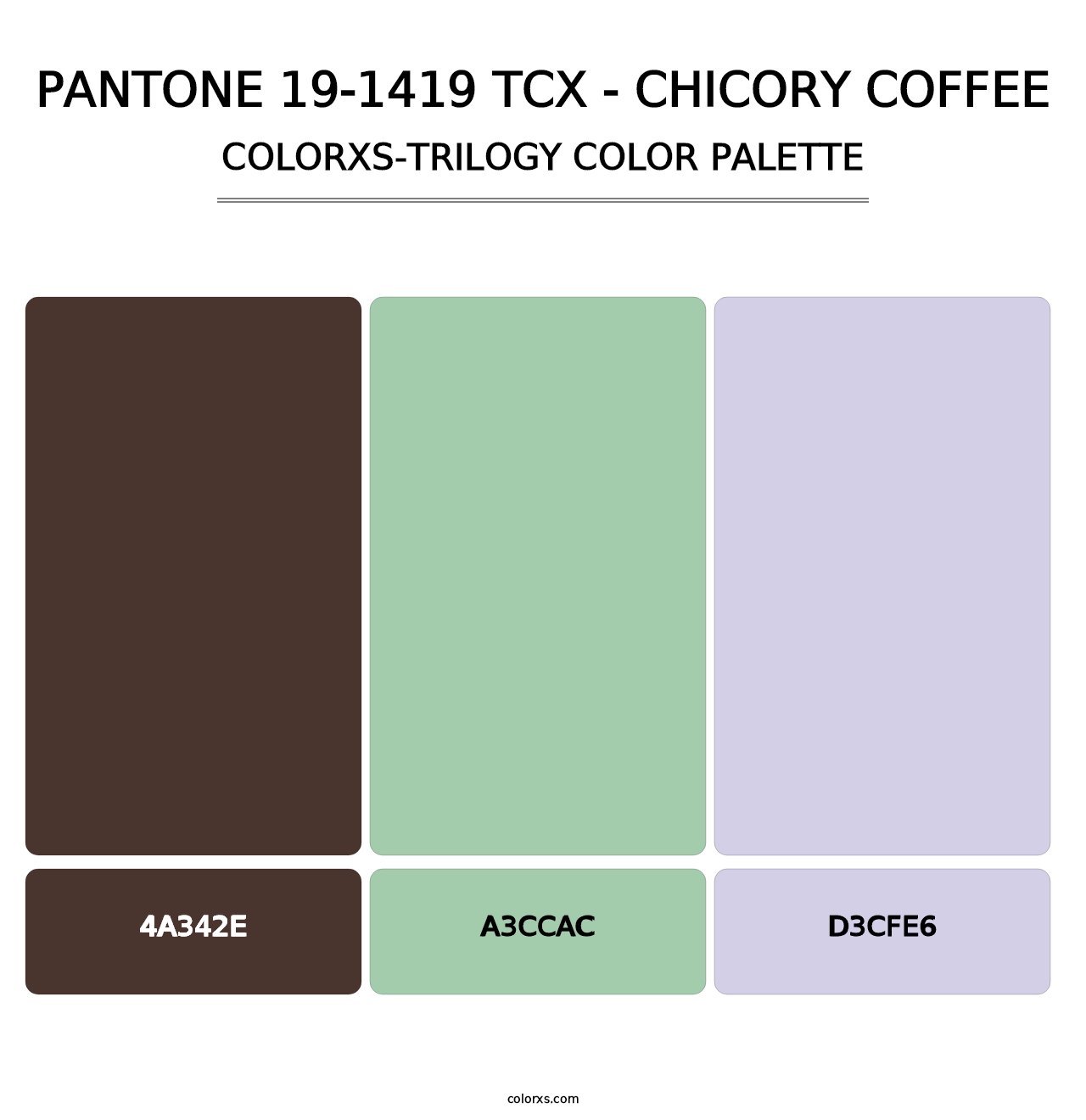 PANTONE 19-1419 TCX - Chicory Coffee - Colorxs Trilogy Palette