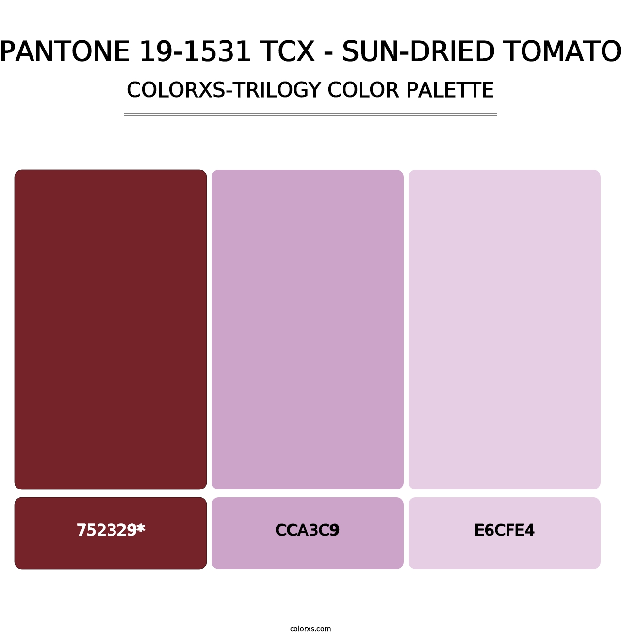 PANTONE 19-1531 TCX - Sun-Dried Tomato - Colorxs Trilogy Palette