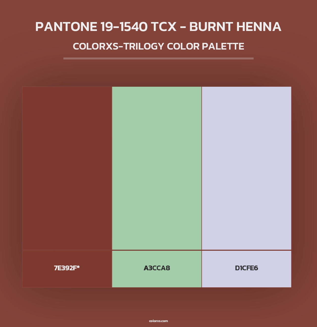 PANTONE 19-1540 TCX - Burnt Henna - Colorxs Trilogy Palette