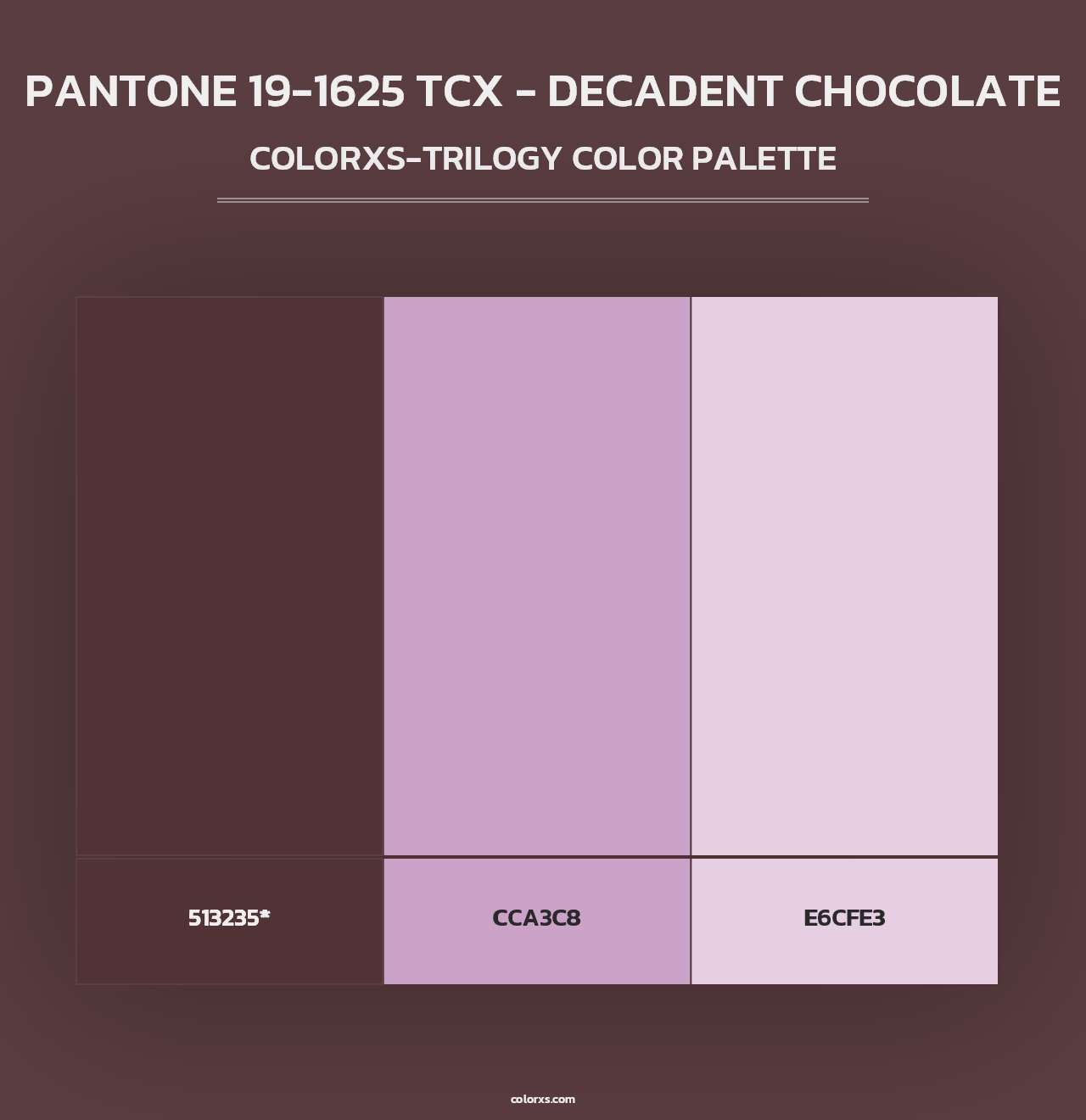 PANTONE 19-1625 TCX - Decadent Chocolate - Colorxs Trilogy Palette
